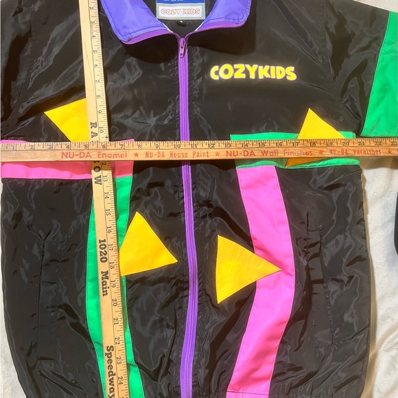 Vtg 80s 90s Jacket Cozy Kids Snow Coat Pink Color Block Girl Youth Small - Picture 6 of 11